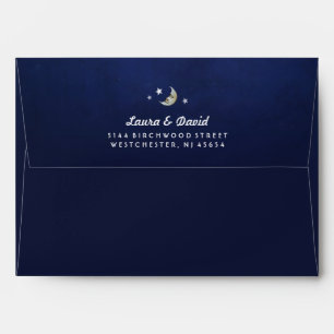 Enveloppe Mariage de correspondance de Navy Blue Fade MOON &