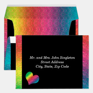 Enveloppe [Mariage de crinière arc-en-ciel] Papillon cardiaq