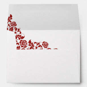 Enveloppe Mariage de dentelle rouge de Crimson classique