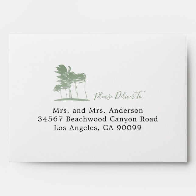 Enveloppe Mariage de destination, mariage de plage, mariage (Devant)