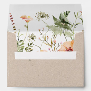 Enveloppe Mariage de Fête des mariées fleur sauvage rose