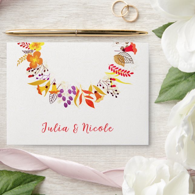 Enveloppe Mariage de feuillage de Fleur sauvage Boho violet  (Wedding)