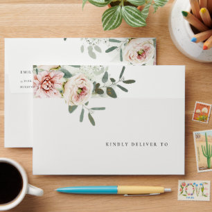 Enveloppe Mariage de feuillage Eucalyptus Pink