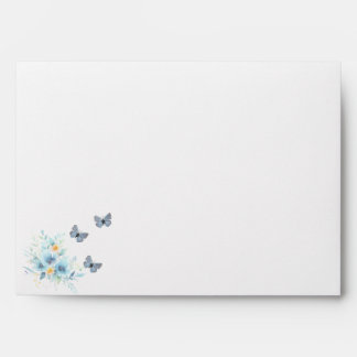 Enveloppe "Mariage de fleurs colorées d'aquarelle bleu