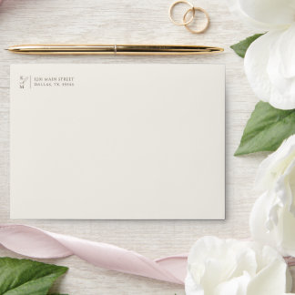 Enveloppe Mariage de fleurs Fleur sauvage de Monogramme colo