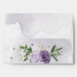 enveloppe mariage de fleurs pourpres