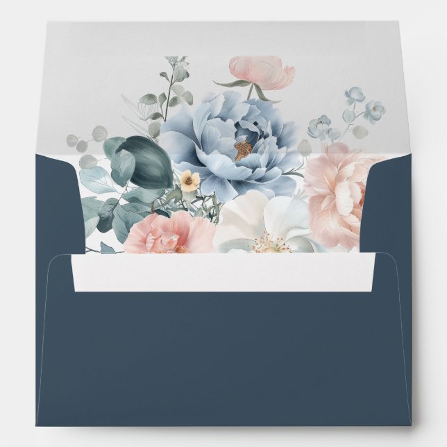 Enveloppe Mariage de fleurs printanières (Dos (Bas))