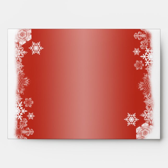 Enveloppe Mariage de flocon de neige rouge et blan (Devant)