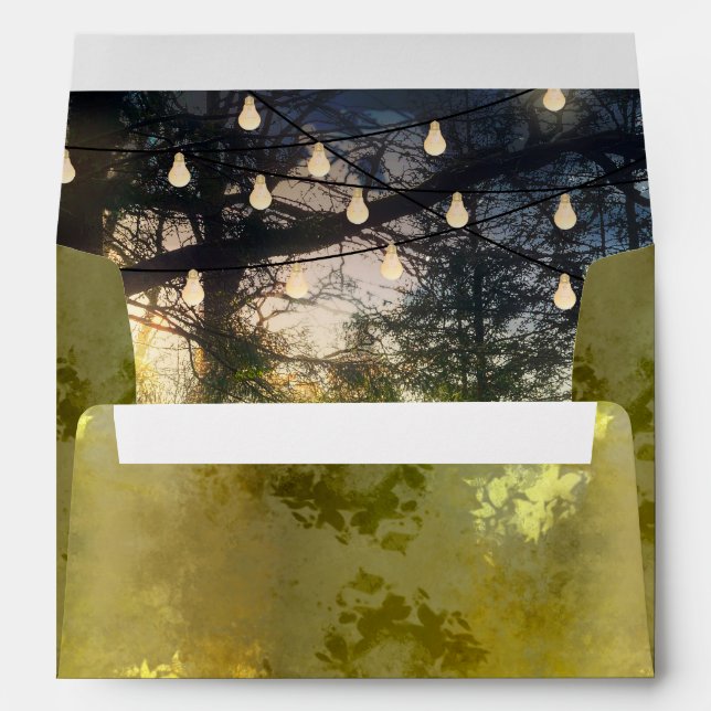 Enveloppe Mariage de forêt enchantée artistique (Dos (Bas))