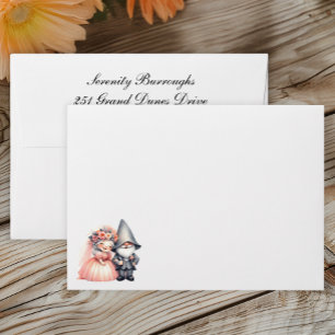 Enveloppe Mariage de Gnome Whimsical Jardin Bois