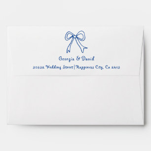 Enveloppe Mariage de griffes dessiné de la main bleue