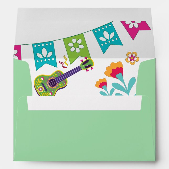 Enveloppe Mariage de guitare espagnole Fiesta mexi (Dos (Bas))