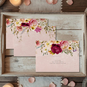 Enveloppe Mariage de jardin floral romantique en Bourgogne