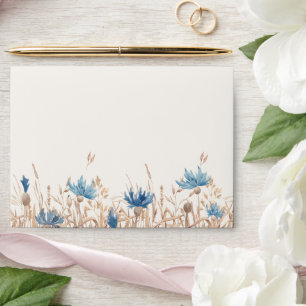 Enveloppe Mariage de la crème de champs de Cornflowers bleus