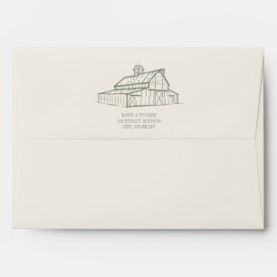 Enveloppe Mariage de la ferme d'automne rustique Sage Green