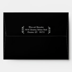Enveloppe Mariage de la forêt enchantée de Goth violet noir