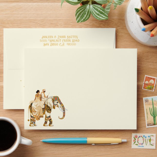 Enveloppe Mariage de la mariée indienne (Desk)