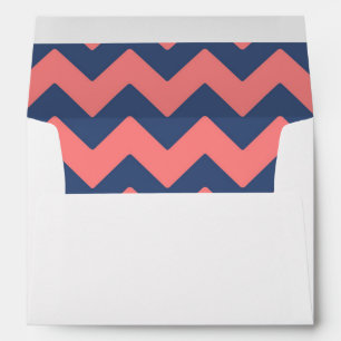 Enveloppe Mariage de la Marine et du Coral Chevron