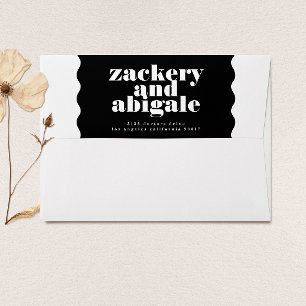 Enveloppe Mariage de l'adresse de retour de la bordure en gr