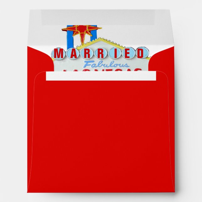 Enveloppe Mariage de Las Vegas Lucky Red (Dos (Bas))
