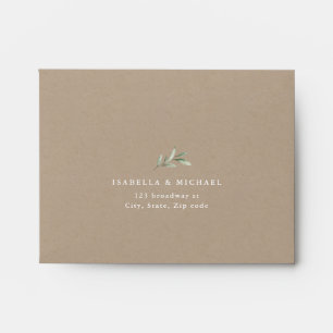Enveloppe Mariage de ligne de bois rustique Kraft RSVP