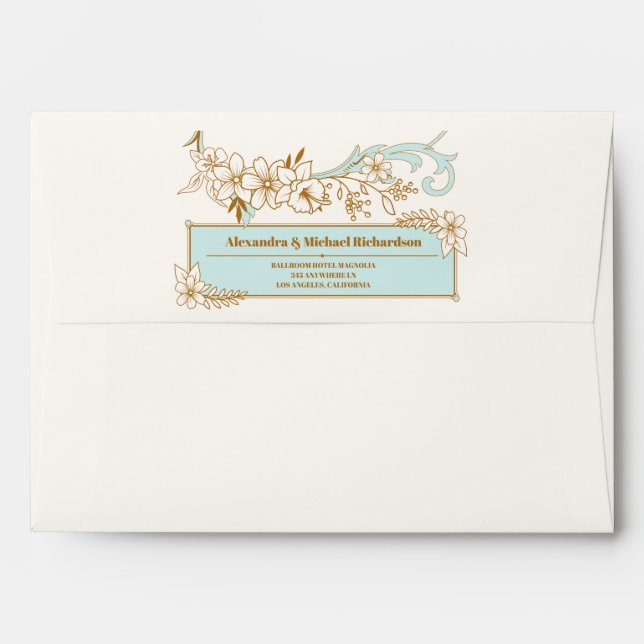 Enveloppe Mariage de livres vintage (Dos (Haut rabat))