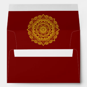 Enveloppe mariage de mandala d'or