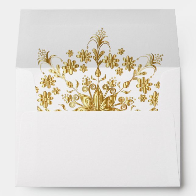 Enveloppe Mariage de Mandala d'or d'été (Dos (Bas))