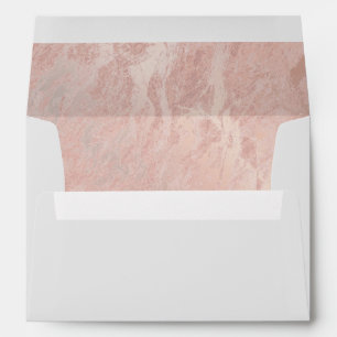 Enveloppe Mariage de marbre de feuille d'or de rose de rose