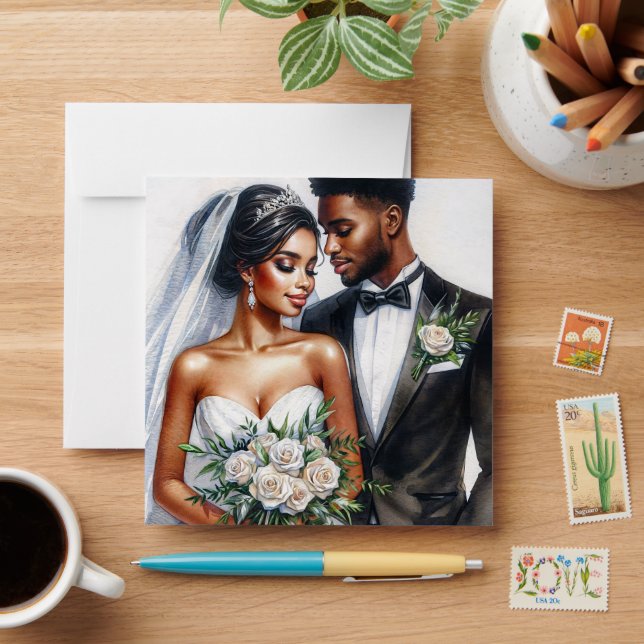 Enveloppe Mariage de mariée et de chambre afro-américaine (Desk)