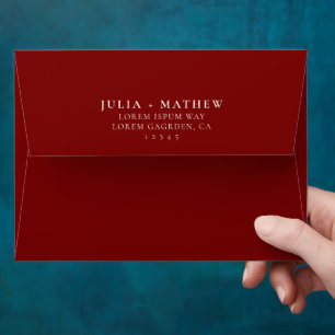 Enveloppe Mariage de maroon rouge de Bourgogne