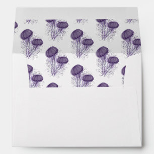 Enveloppe Mariage de méduses aquarelles à la main Aquatique