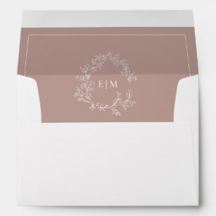 Enveloppe Mariage de monogramme à poitrine feutrée Rose mode