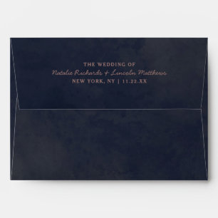 Enveloppe Mariage de Monogramme Chic Rose et bleu marine