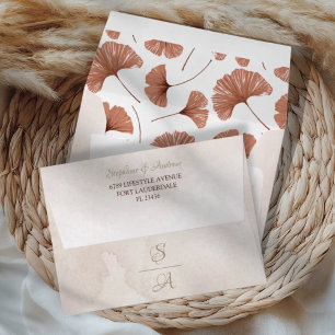 Enveloppe Mariage de monogramme d'aquarelle rustiq