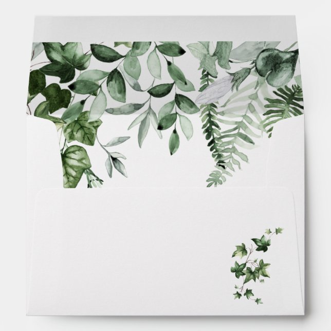 Enveloppe Mariage de monogramme Ivy & Sage (Dos (Bas))