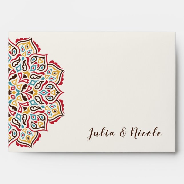 Enveloppe Mariage de Motif de mandala géométrique classique (Devant)