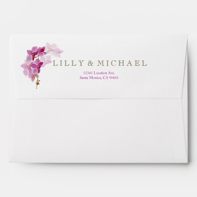 Enveloppe Mariage de paradis d'orchidée (Dos (Haut rabat))