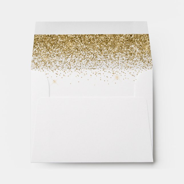 Enveloppe Mariage de Parties scintillant rose et or Blush RS (Dos (Bas))