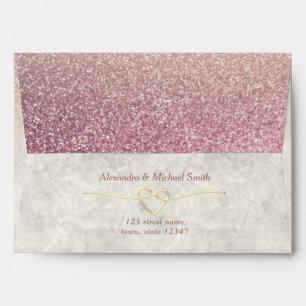Enveloppe Mariage de Parties scintillant rose Gold