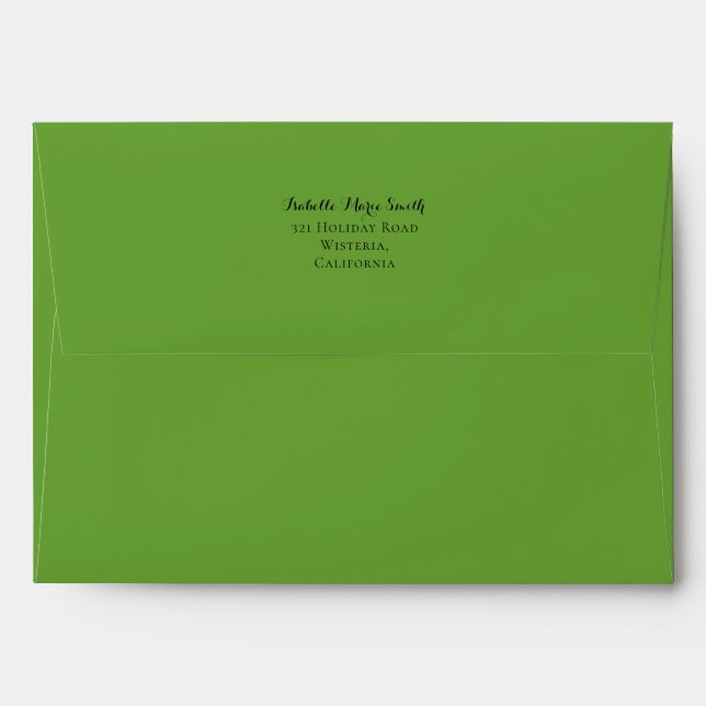 Enveloppe Mariage de peinture à l'aquarelle verte tropicale (Dos (Haut rabat))