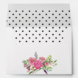 Enveloppe Mariage de pivoines et de points aquarel