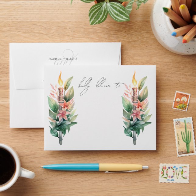 Enveloppe Mariage de plage de destination tropicale (Desk)