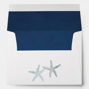 Enveloppe Mariage de plage étoile de mer aquarelle