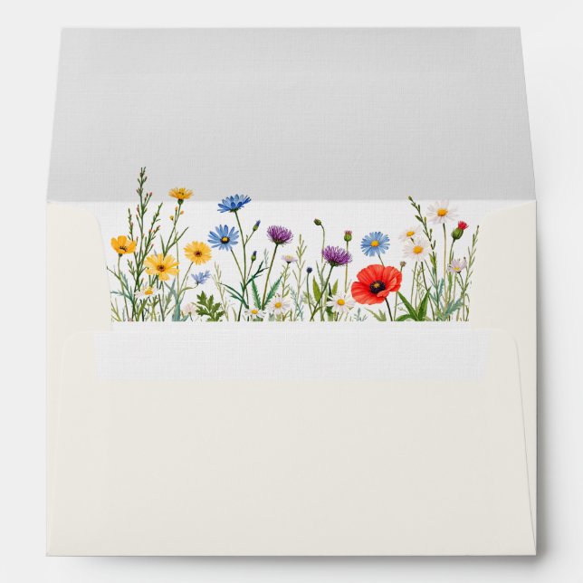 Enveloppe Mariage de prairie sauvage de printemps (Dos (Bas))