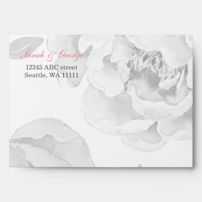 Enveloppe mariage de Pretty Peony Floral Linal (Devant)