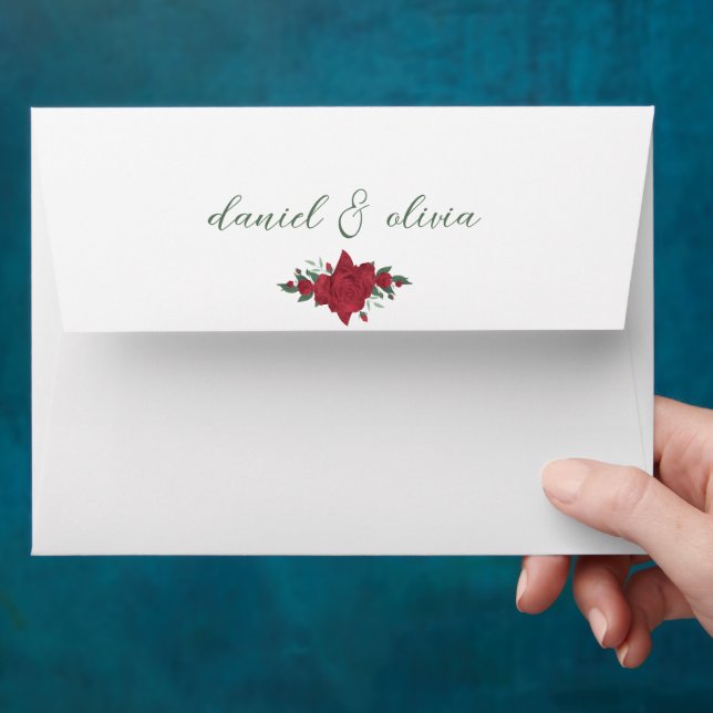 Enveloppe Mariage de Red Roses Boho (Hand)