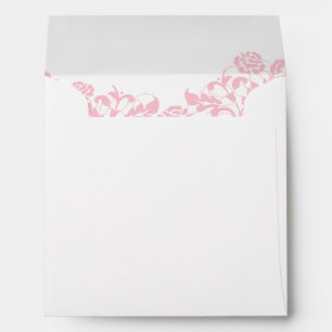 Enveloppe Mariage de Rose de dentelle vintage rose