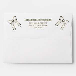 Enveloppe Mariage de ruban blanc et or