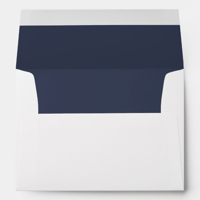 Enveloppe Mariage de script Blue Elegant (Dos (Bas))